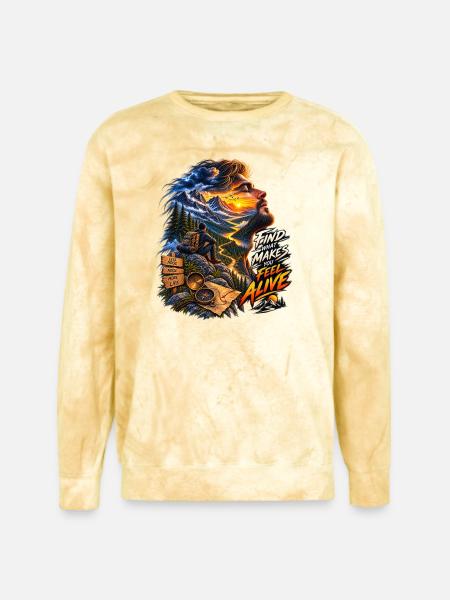 Feel Alive Summit Adventure - Unisex Colorblast Crewneck Sweatshirt - citrine