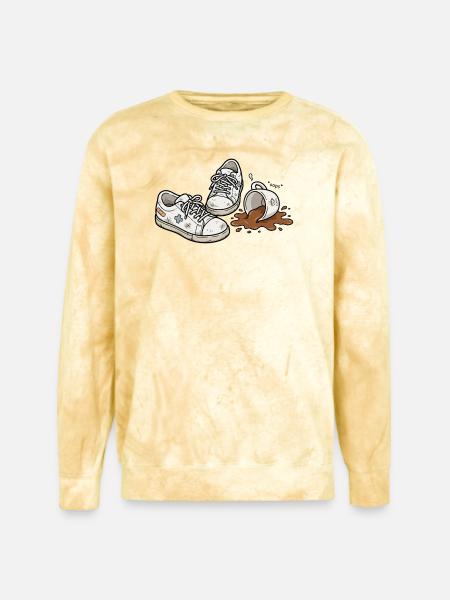 Coffee Spill Sneakers - Unisex Colorblast Crewneck Sweatshirt - citrine