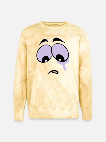 Sad Face - Unisex Colorblast Crewneck Sweatshirt - citrine