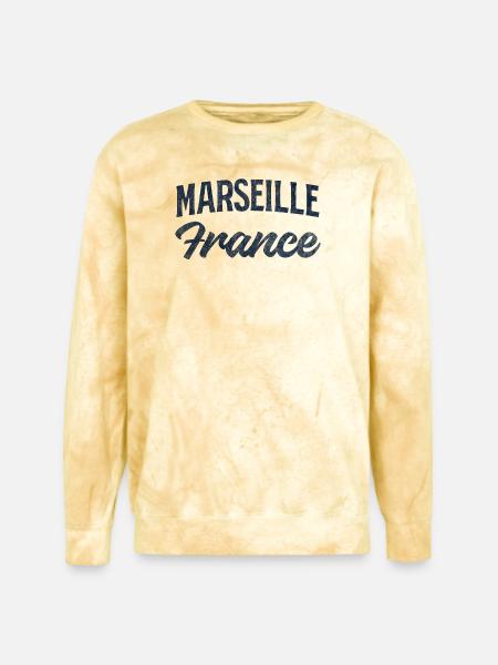 Marseille France Script Logo - Unisex Colorblast Crewneck Sweatshirt - citrine