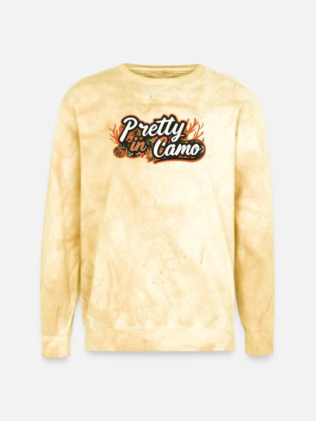 Pretty in Camo - Unisex Colorblast Crewneck Sweatshirt - citrine