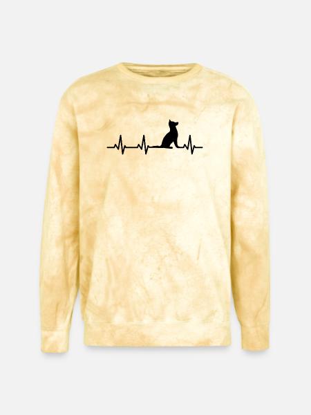 Dog ECG Heartline - Unisex Colorblast Crewneck Sweatshirt - citrine