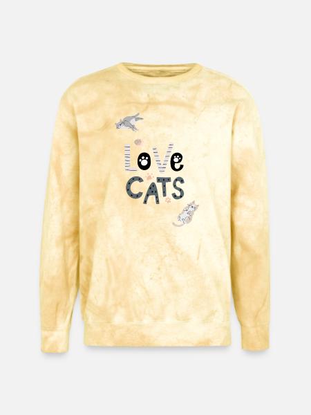 cat lovers - Unisex Colorblast Crewneck Sweatshirt - citrine