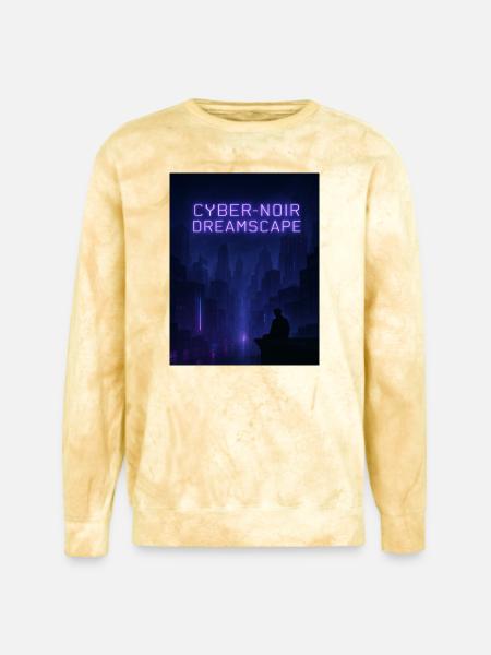 Cyber-Noir Dreamscape Design - Unisex Colorblast Crewneck Sweatshirt - citrine