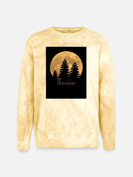 Moonlit Pines Silhouette - Unisex Colorblast Crewneck Sweatshirt - citrine