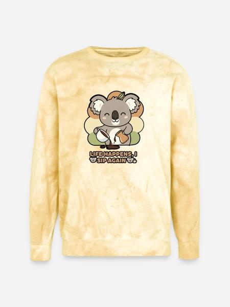 Koala Sips Again - Unisex Colorblast Crewneck Sweatshirt - citrine