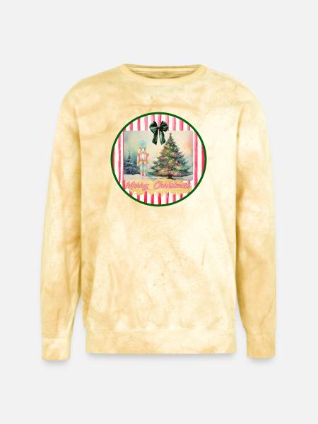 Nutcracker and Christmas Tree - Unisex Colorblast Crewneck Sweatshirt - citrine