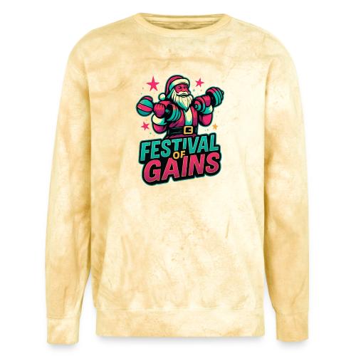 Festival of Gains Funny Gym Santa Christmas - Unisex Colorblast Crewneck Sweatshirt