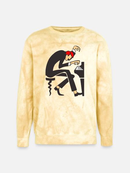 Piano Maestro Dizzy Pose - Unisex Colorblast Crewneck Sweatshirt - citrine