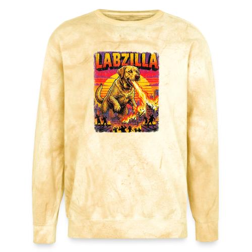 Labzilla Giant Yellow Labrador Monster Tee - Unisex Colorblast Crewneck Sweatshirt