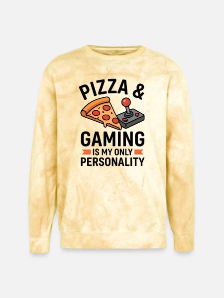 Pizza Arcade Pixel Joy - Unisex Colorblast Crewneck Sweatshirt - citrine