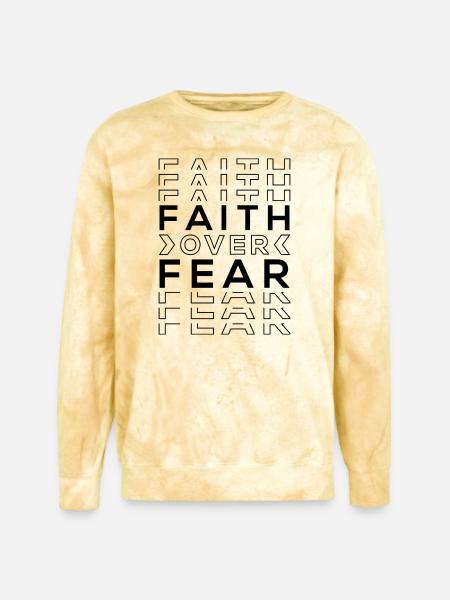 FAITH OVER FEAR - Unisex Colorblast Crewneck Sweatshirt - citrine