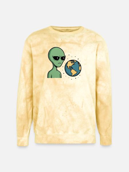 Judgy Alien - Unisex Colorblast Crewneck Sweatshirt - citrine