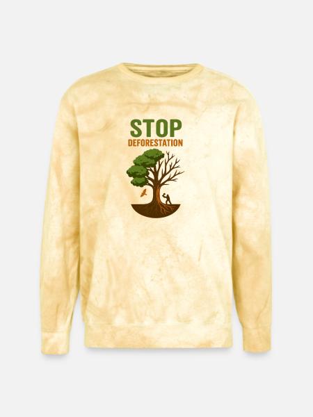Environmental Conservation Deforestation Awareness - Unisex Colorblast Crewneck Sweatshirt - citrine