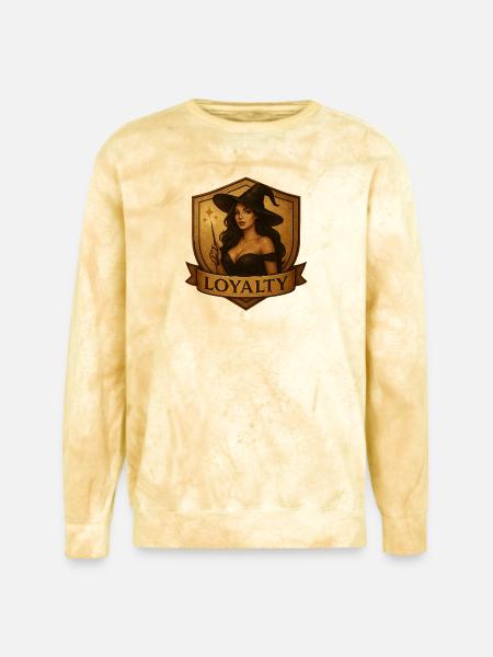 Witch Loyalty Shield Emblem - Unisex Colorblast Crewneck Sweatshirt - citrine