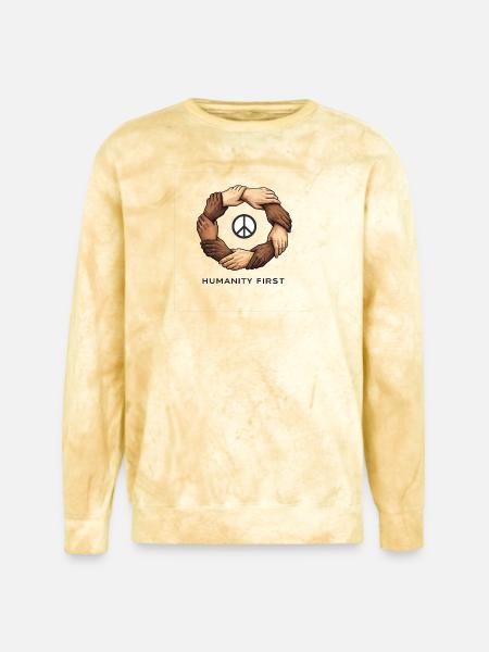 Humanity First Unity Circle - Unisex Colorblast Crewneck Sweatshirt - citrine
