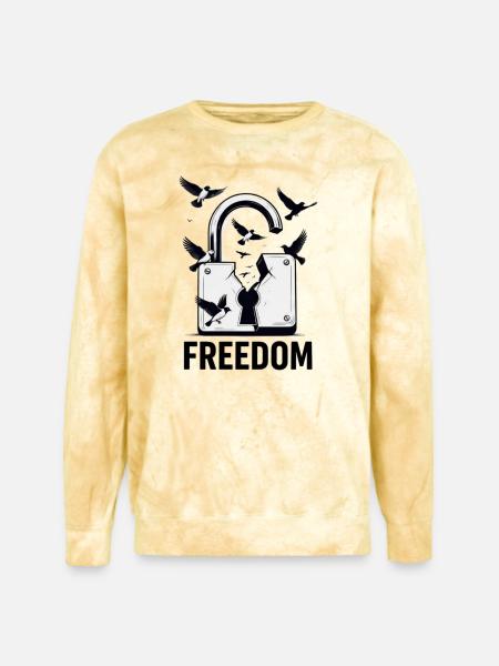 Freedom Breaks All Locks - Unisex Colorblast Crewneck Sweatshirt - citrine