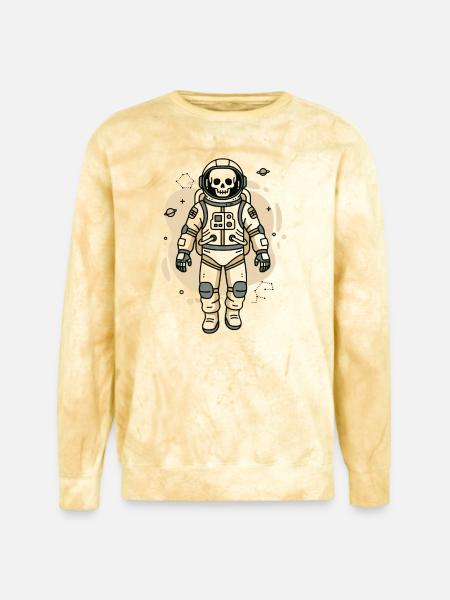 Cosmic Skull Astronaut - Unisex Colorblast Crewneck Sweatshirt - citrine