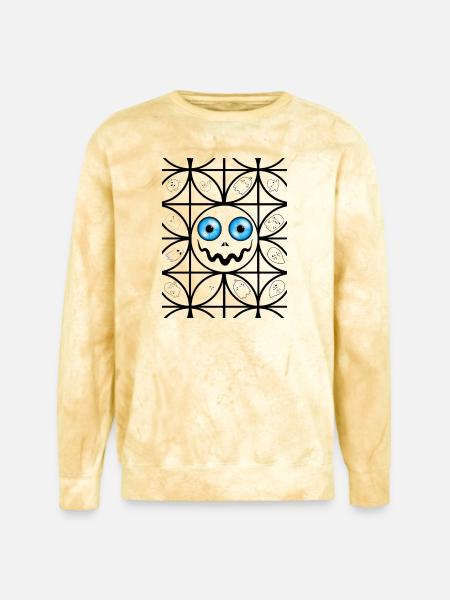 Scary faces - Unisex Colorblast Crewneck Sweatshirt - citrine
