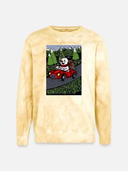 snowman blue sky version - Unisex Colorblast Crewneck Sweatshirt - citrine