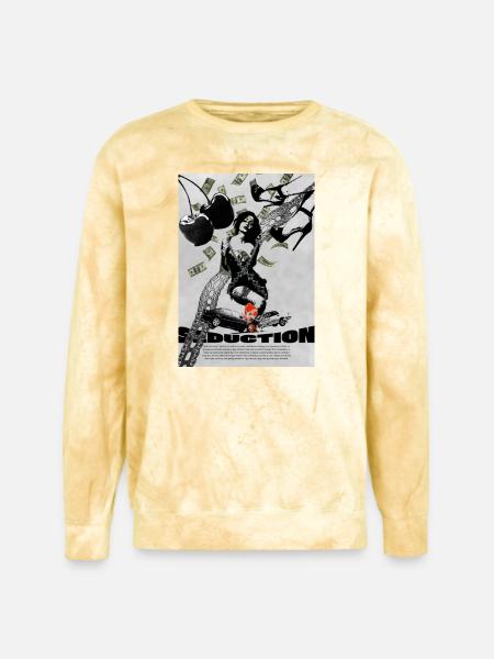Pinup Noir Lace Seduction - Unisex Colorblast Crewneck Sweatshirt - citrine