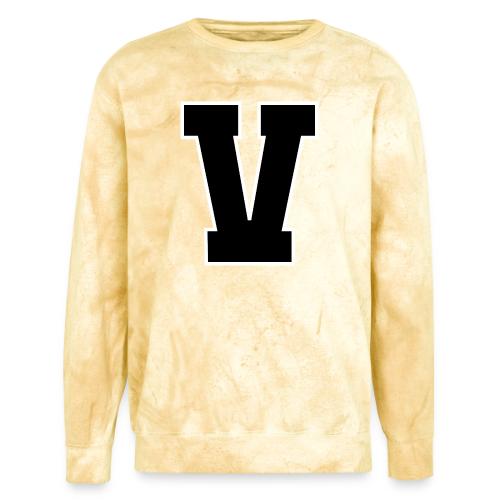Varsity Letter V Athletic Alphabet Graphic - Unisex Colorblast Crewneck Sweatshirt