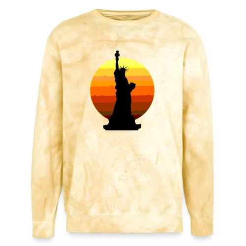 USA: Golden Horizon Liberty - Unisex Colorblast Crewneck Sweatshirt