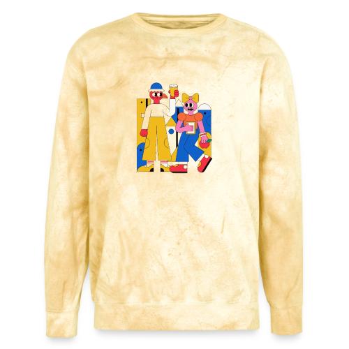 Bold Geometric Duo Pop Art - Unisex Colorblast Crewneck Sweatshirt