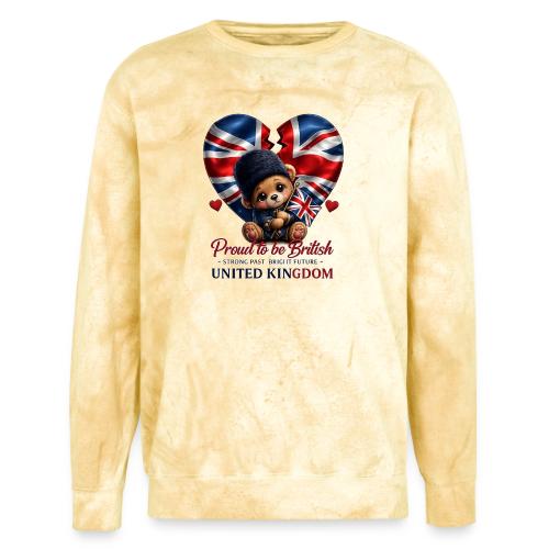 Proud to Be British Teddy Bear UK Patriot Gift - Unisex Colorblast Crewneck Sweatshirt