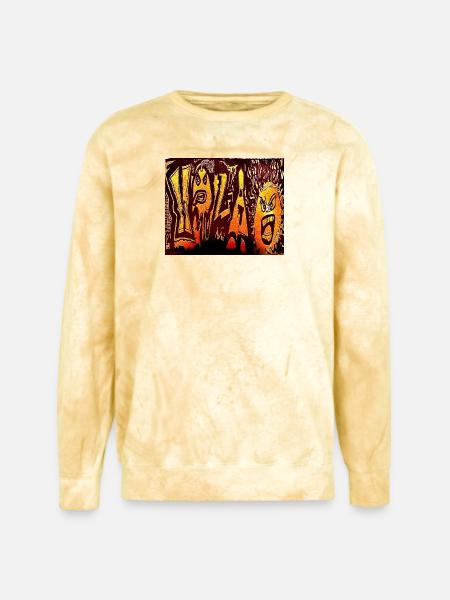 Inferno Graffiti Faces - Unisex Colorblast Crewneck Sweatshirt - citrine