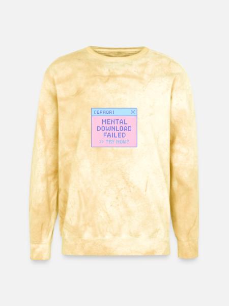 Pastel Glitch Error Window - Unisex Colorblast Crewneck Sweatshirt - citrine