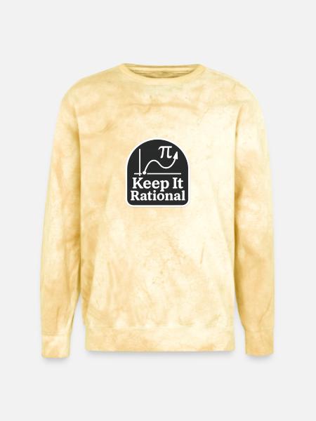 Keep It Rational Patch - Unisex Colorblast Crewneck Sweatshirt - citrine