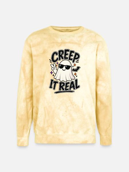 Creep It Real - Unisex Colorblast Crewneck Sweatshirt - citrine