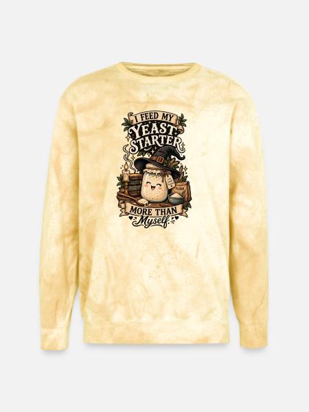 Sourdough Baking Witch Tee - Unisex Colorblast Crewneck Sweatshirt - citrine