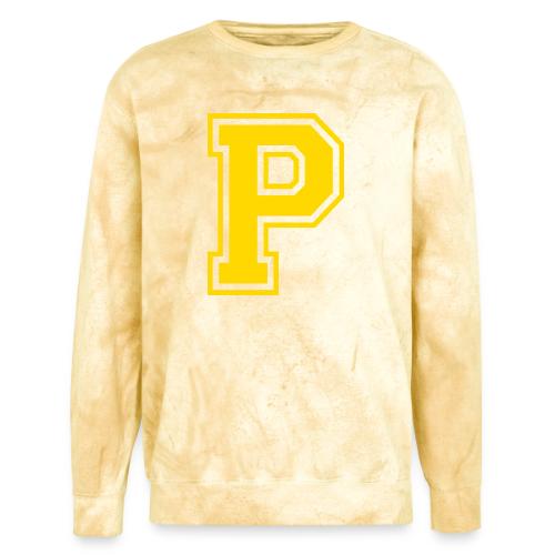 Letter P – Capital Athletic Alphabet Monogram - Unisex Colorblast Crewneck Sweatshirt