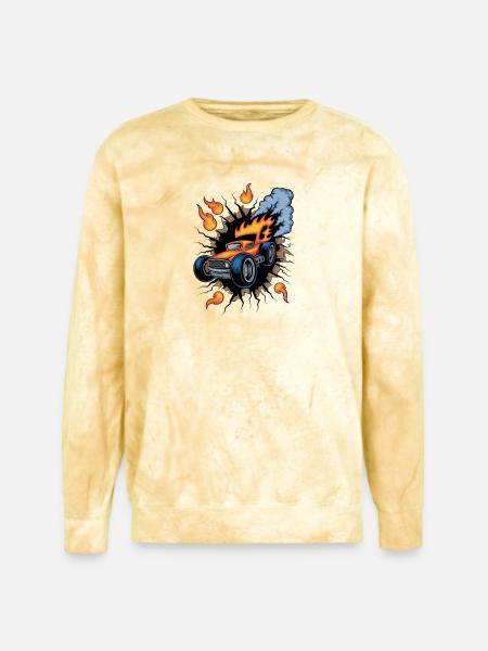 Blazing Hot Rod Rampage - Unisex Colorblast Crewneck Sweatshirt - citrine