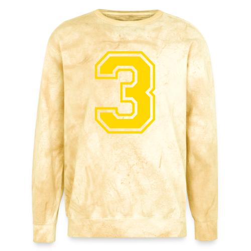 Number 3 in a classic athletic collegiate font - Unisex Colorblast Crewneck Sweatshirt
