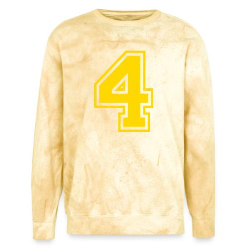 Number 4 in a classic athletic collegiate font - Unisex Colorblast Crewneck Sweatshirt