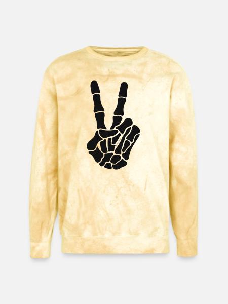 Skeleton Hand Rock On Silhouette - Unisex Colorblast Crewneck Sweatshirt - citrine
