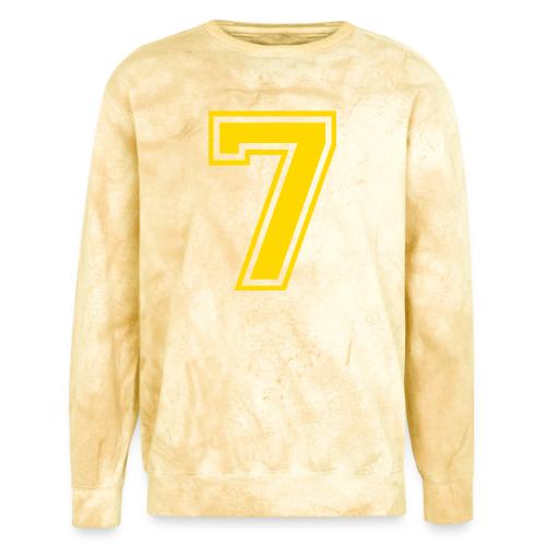 Number 7 in a classic athletic collegiate font - Unisex Colorblast Crewneck Sweatshirt