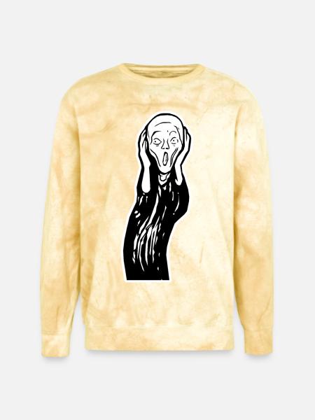 Scream Face - Unisex Colorblast Crewneck Sweatshirt - citrine