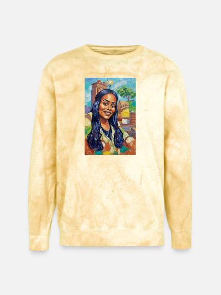 Bluehair City Portrait - Unisex Colorblast Crewneck Sweatshirt - citrine