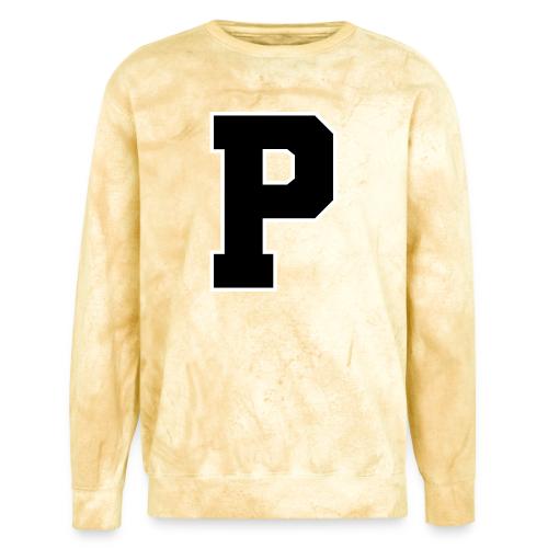 Varsity Letter P Athletic Alphabet Design - Unisex Colorblast Crewneck Sweatshirt