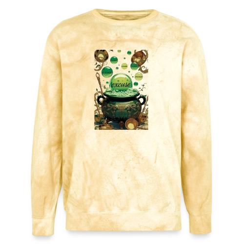 Emerald Excuses Cauldron Graphic Tee - Unisex Colorblast Crewneck Sweatshirt