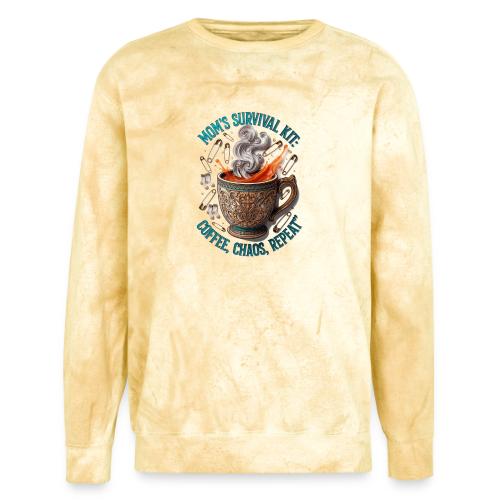 Mom's Survival Kit Tee | Coffee Chaos - Unisex Colorblast Crewneck Sweatshirt