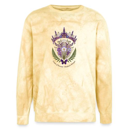 Spring Meadow Crown Tee, Cottagecore Renewal Gift - Unisex Colorblast Crewneck Sweatshirt