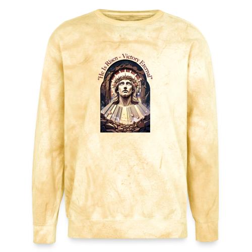 Easter He Is Risen Face of Christ T Shirt, Gift - Unisex Colorblast Crewneck Sweatshirt