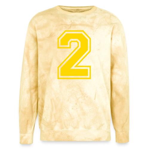 Number 2 in a classic athletic collegiate font - Unisex Colorblast Crewneck Sweatshirt