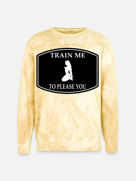 BDSM Train Me Dominance & Submission - Unisex Colorblast Crewneck Sweatshirt - citrine