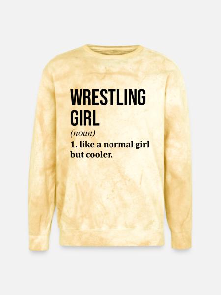 Wrestling Wrestling Wrestling - Unisex Colorblast Crewneck Sweatshirt - citrine